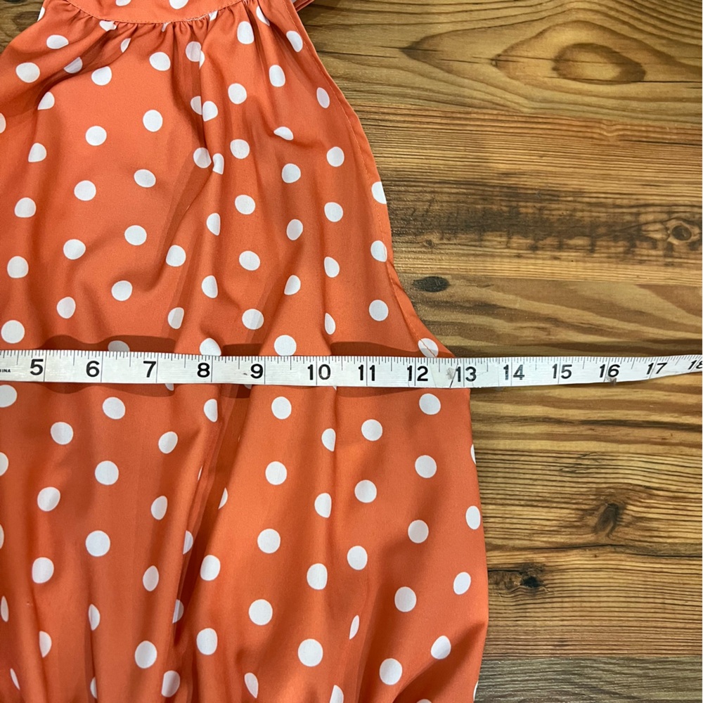 Orange Polka Dot Romper - Picture 4 of 6